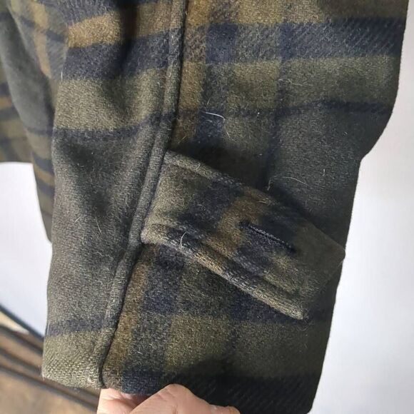 Vintage Pendleton Mackinaw Cruiser Coat Thick Green Brown Plaid Wool Lined 50s - Picture 6 of 11